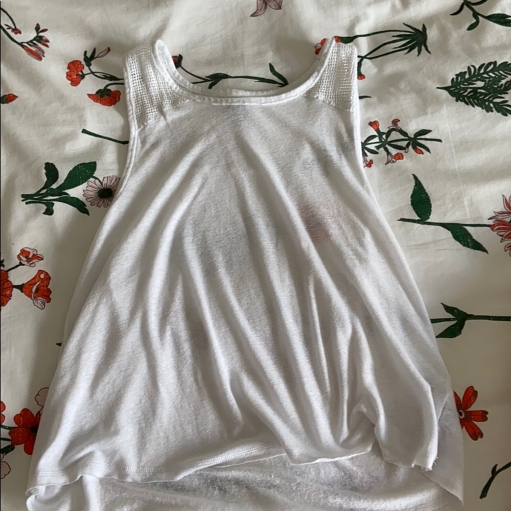 white tank with crochet detailing